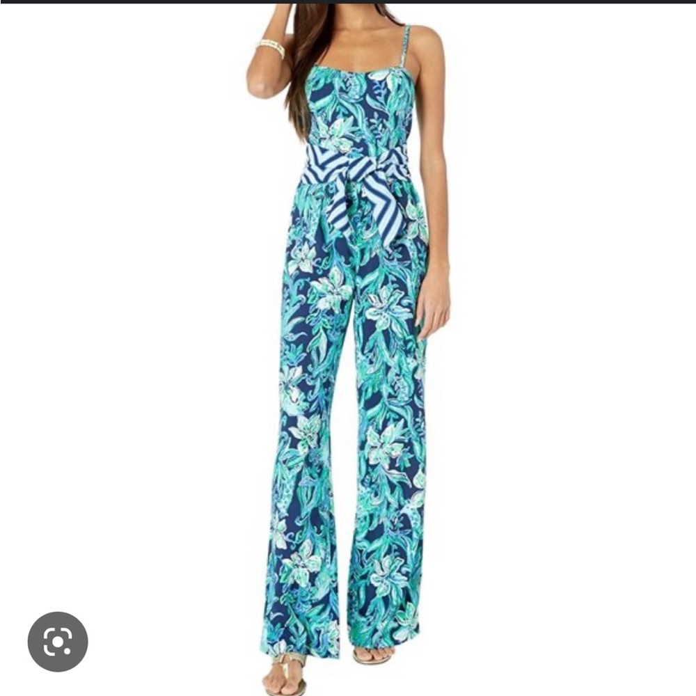 NWT Lilly Pulitzer Nila Jumpsuit in High Tide Navy, size 16